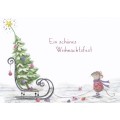 Ein schönes Weihnachtsfest - Maus mit Weihnachtsbaum - Weihnachtskarte