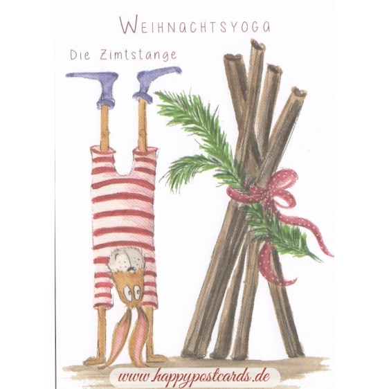Christmasyoga - Cinnamon Stick - Christmas Postcard