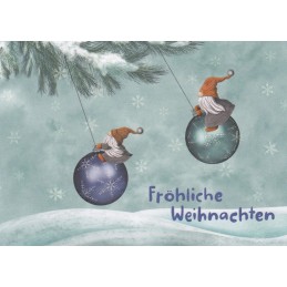 More about Fröhliche Weihnachten - Zwerge auf Kugeln - Weihnachtskarte