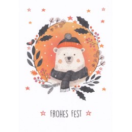 Frohes Fest - Polar Bear - Christmas Postcard