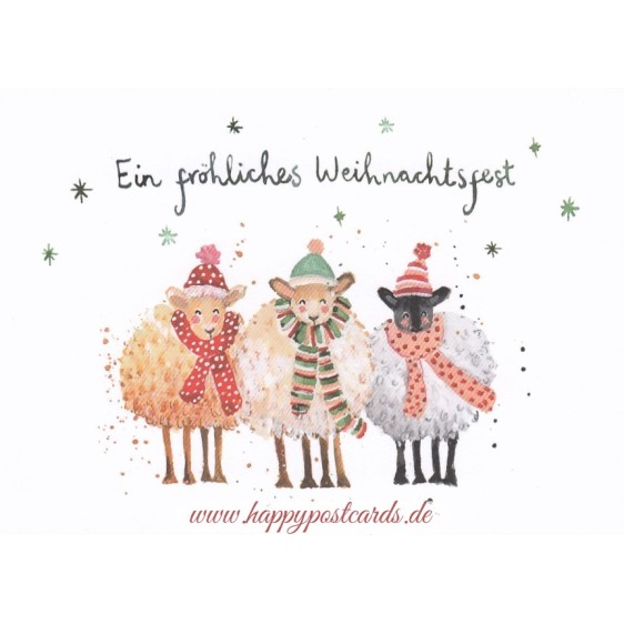 Ein fröhliches Weihnachtsfest - Sheep - Christmas Postcard