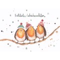 Fröhliche Weihnachten - Robin - Christmas Postcard