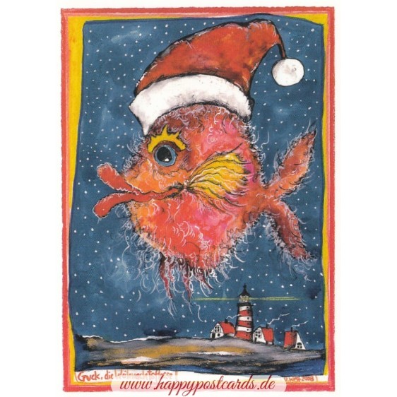 Guck, die Weihnachtsflosse - Ole West - Postkarte