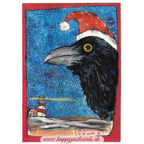 Der Weihnachtsrabe, er ist wieder da... - Ole West - Postkarte