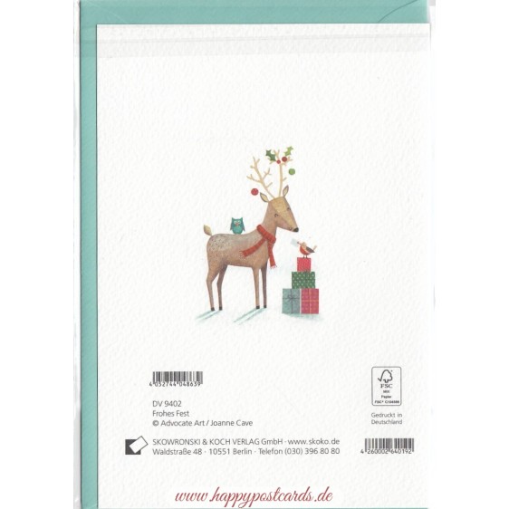 Frohes Fest - Reindeer with presents - Christmas card