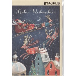 Frohe Weihnachten - Reindeer carriage - Christmas card