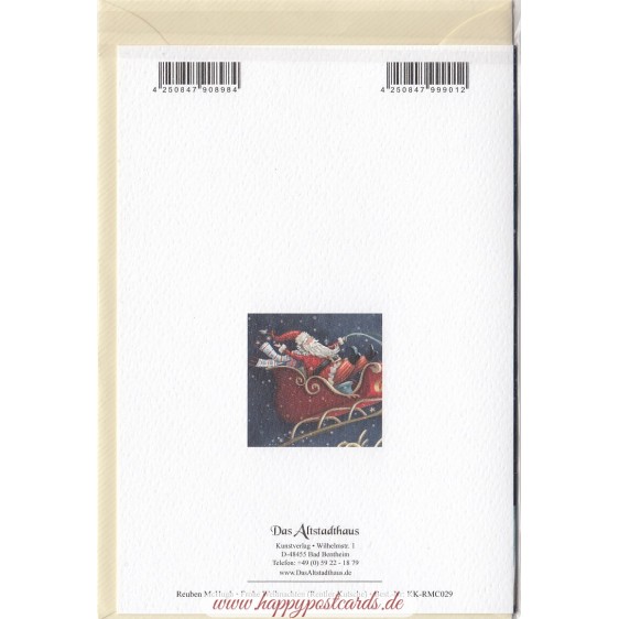 Frohe Weihnachten - Reindeer carriage - Christmas card