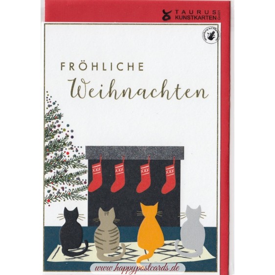Fröhliche Weihnachten - Cats - Christmas card