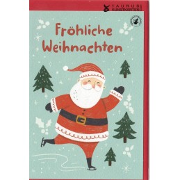Fröhliche Weihnachten - Santa is skating - Christmas card