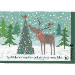 More about Fröhliche Weihnachten - Rentier mit Weihnachtsbaum - Weihnachtsgrußkarte