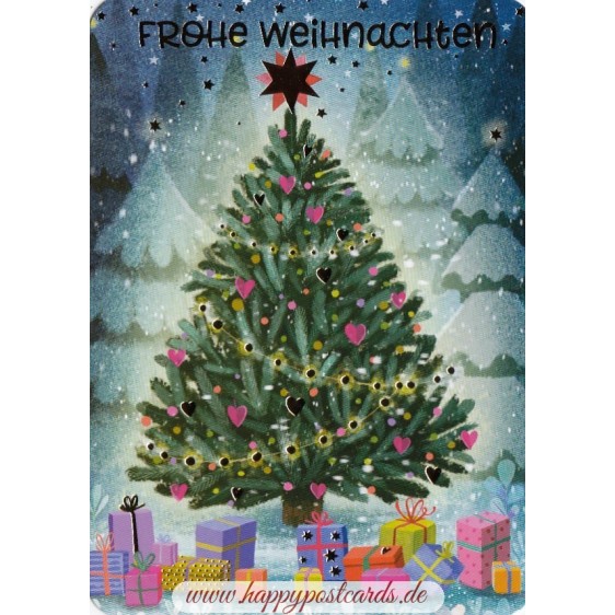 Frohe Weihnachten - Christmas tree - Mila Marquis Postcard
