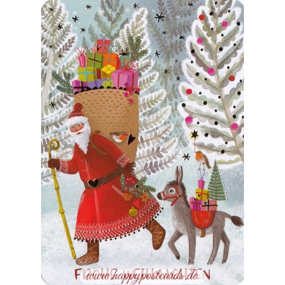 Frohe Weihnachten - Nikolaus - Mila Marquis Postkarte