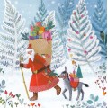 Santa with Donkey - Mila Marquis Postcard