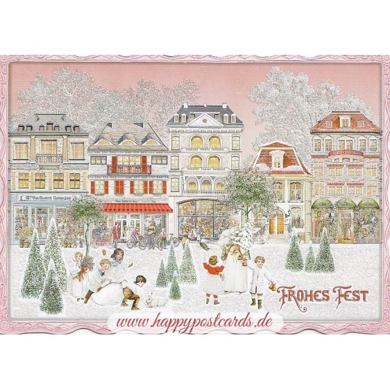 Frohes Fest - Stadt No. 28 - Auguri - Barbara Behr - Postkarte
