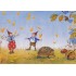 Pippa and Pelle in the garden - autumn - Pippa and Pelle - Postcard