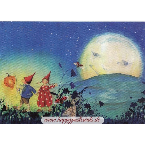 Pippa and Pelle walking with lantern - Pippa and Pelle - Postcard