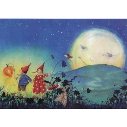Pippa and Pelle walking with lantern - Pippa and Pelle - Postcard
