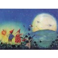 Pippa and Pelle walking with lantern - Pippa and Pelle - Postcard