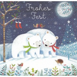 Frohes Fest - Pola bears - Christmas Postcard