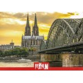 Cologne Night Cathedral 2 - Hohenzollernbridge - Viewcard