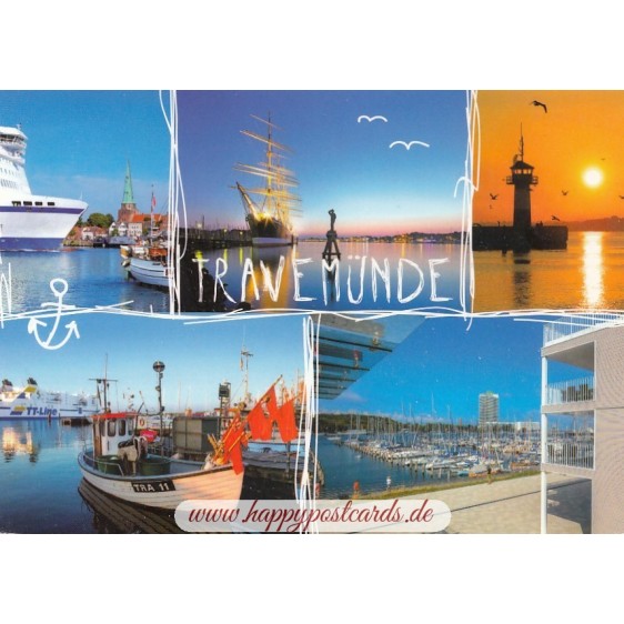 Travemünde - Multi - Viewcard
