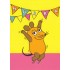 Hurra - Maus mit Wimpelkette - Maus - Postkarte