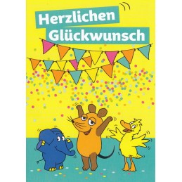Herzlichen Glückwunsch - Maus feiert Party - Maus - Postkarte