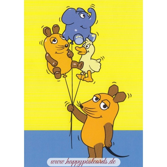 Mouse with balloons - Mouse - Postcard