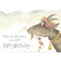 Happy Birthday - Goat - Gisela Herberger - Postcard