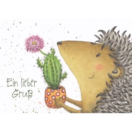 Ein lieber Gruß - Hedgehog - Gisela Herberger - Postcard