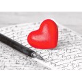 Fountain pen with heart - Contrasts -  Postcard