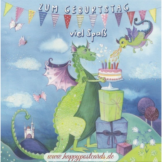 Zum Geburtstag - Dragons - Kristiana Heinemann Postcard