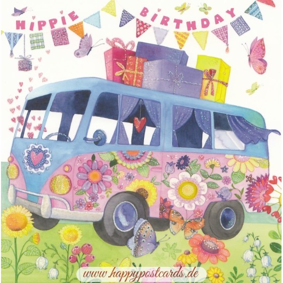 Hippie Birthday - Kristiana Heinemann Postcard