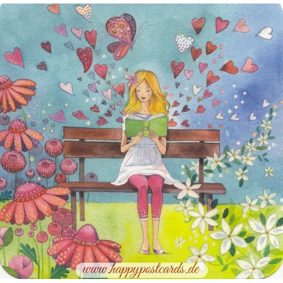 Woman reading a book - Kristiana Heinemann Postcard