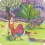 Frau im Park mit Pfauen - Kristiana Heinemann - Postkarte