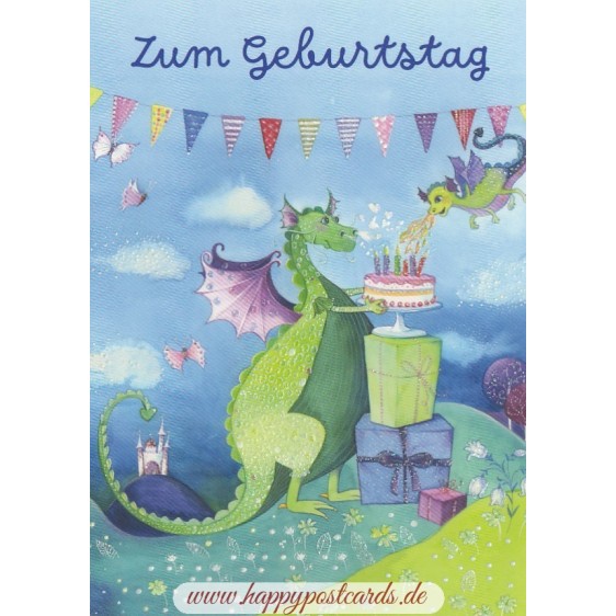 Zum Geburtstag - Dragons - Kristiana Heinemann Postcard