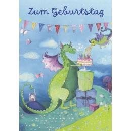 Zum Geburtstag - Drachen - Kristiana Heinemann - Postkarte