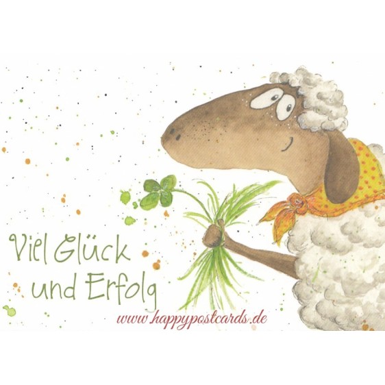 Viel Glück und Erfolg - Sheep - Gisela Herberger - Postcard