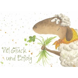 Viel Glück und Erfolg - Schaf - Gisela Herberger - Postkarte