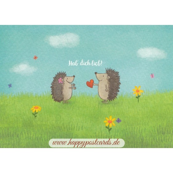 Hab dich lieb! - Igelpaar - Charis Bartsch Postkarte
