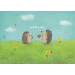 Hab dich lieb! - Igelpaar - Charis Bartsch Postkarte