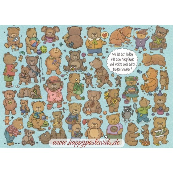 Wo ist der Teddy mit dem Knopfauge? - Charis Bartsch - Postkarte