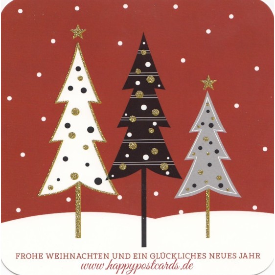 Frohe Festtage - Christmas trees - Christmas Postcard