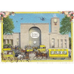 Stuttgart - Bahnhof - Tausendschön - Postkarte