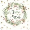 Frohe Festtage - wreath - Christmas Postcard