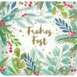 Frohes Fest - Zweige und Beeren - Weihnachtskarte