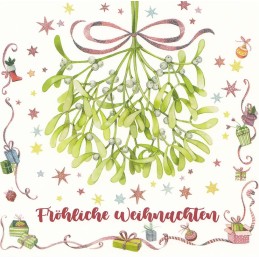 Fröhliche Weihnachten - Mistelzweig - Kristiana Heinemann - Weihnachtskarte
