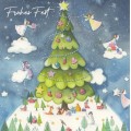 Frohes Fest - Christmas tree with angels - Kristiana Heinemann -Christmas Postcard
