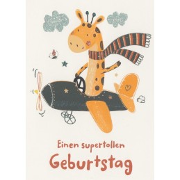 Einen supertollen Geburtstag - Giraffe - Geburtstagspostkarte