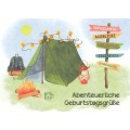 Abenteuerliche Geburtstagsgrüße - Geburtstagspostkarte